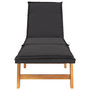 Voir la diapositive 4 : VIDAXL Chaise longue avec coussin Resine tressee/bois massif d'acacia