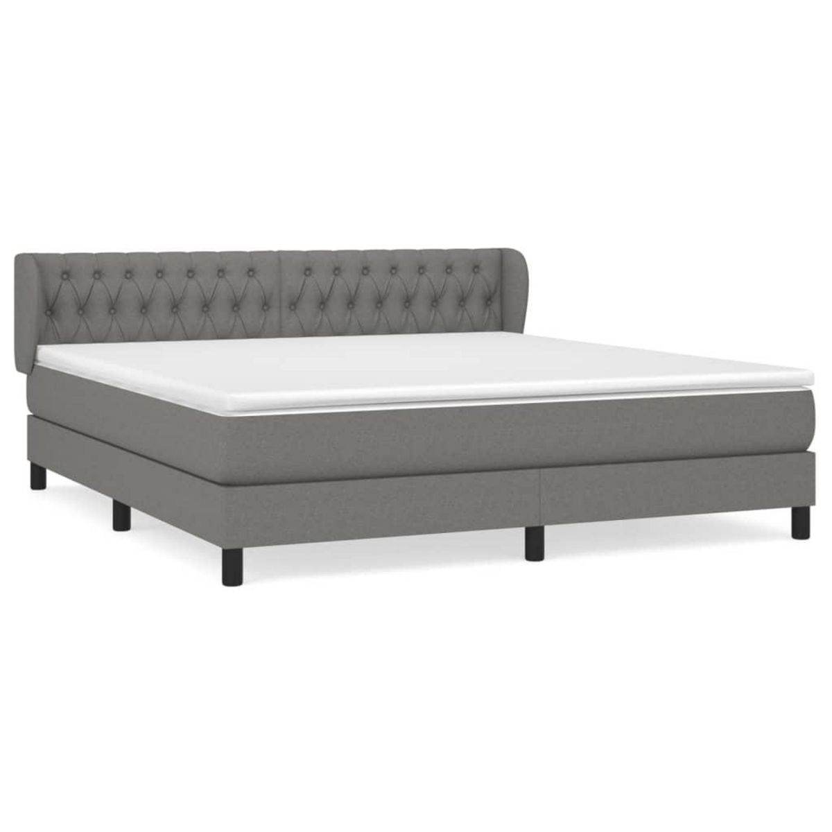 VIDAXL Sommier a lattes de lit avec matelas Gris fonce 180x200cm Tissu