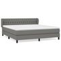 Voir la diapositive 2 : VIDAXL Sommier a lattes de lit avec matelas Gris fonce 180x200cm Tissu