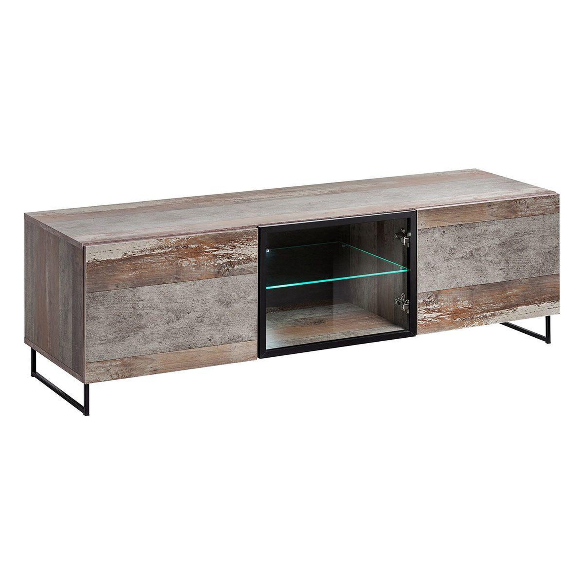 Paris Prix Meuble tv design 2 portes  plank  150cm naturel
