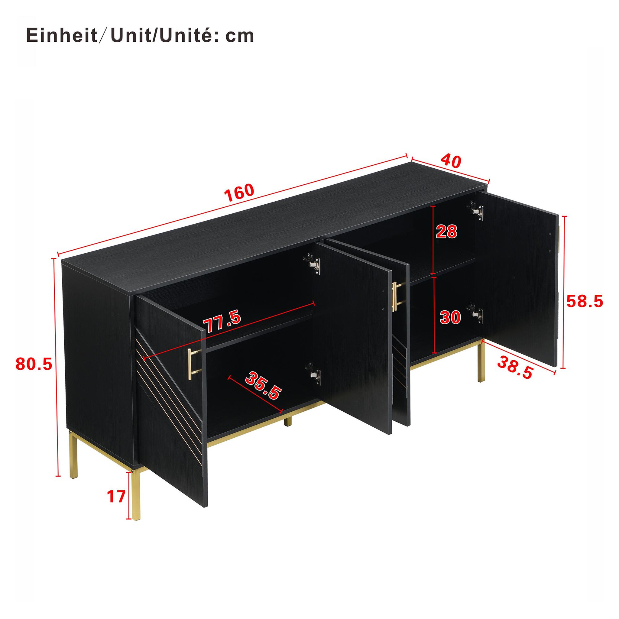 Voir la diapositive 3 : MERAX Buffet 4 porte(s) 0 tiroir(s)