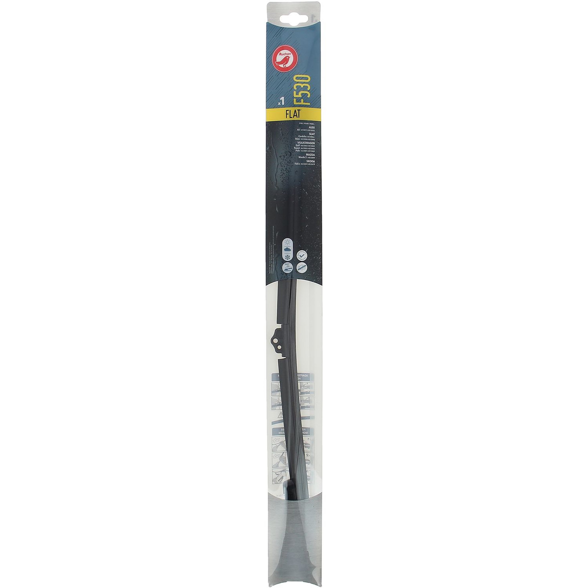 AUCHAN Balai d'essuie-glace plat F530 53cm pour AUDI SEAT VOLKSWAGEN MAZDA SKODA