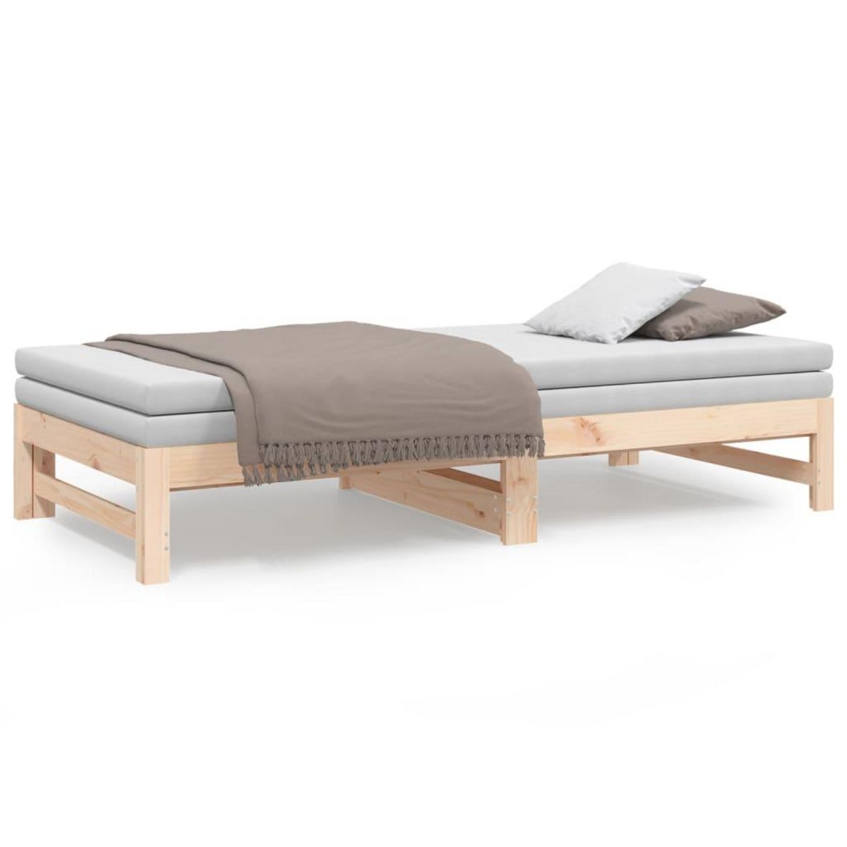 VIDAXL Lit coulissant sans matelas 2x(90x190) cm Bois de pin massif