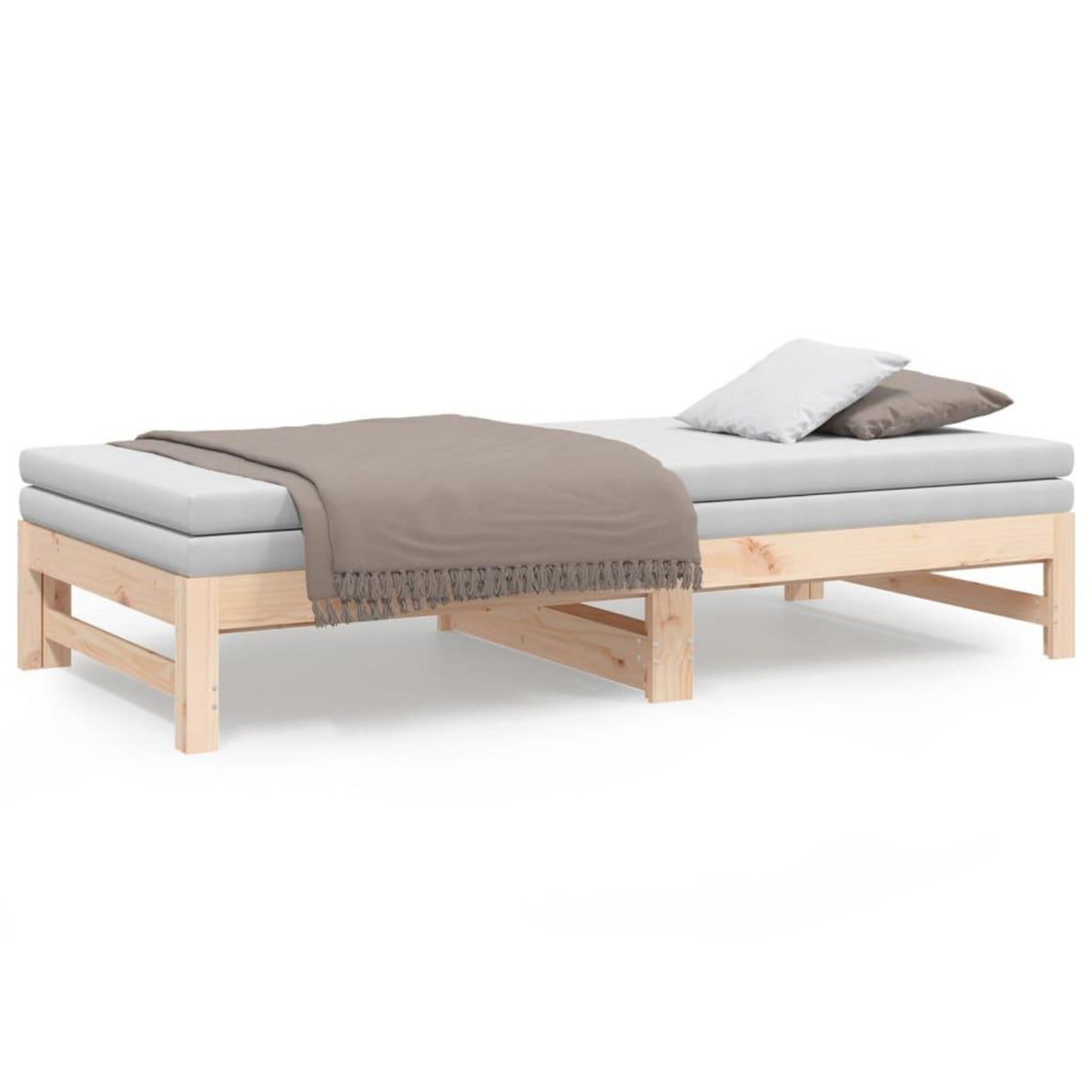 VIDAXL Lit coulissant sans matelas 2x(90x190) cm Bois de pin massif