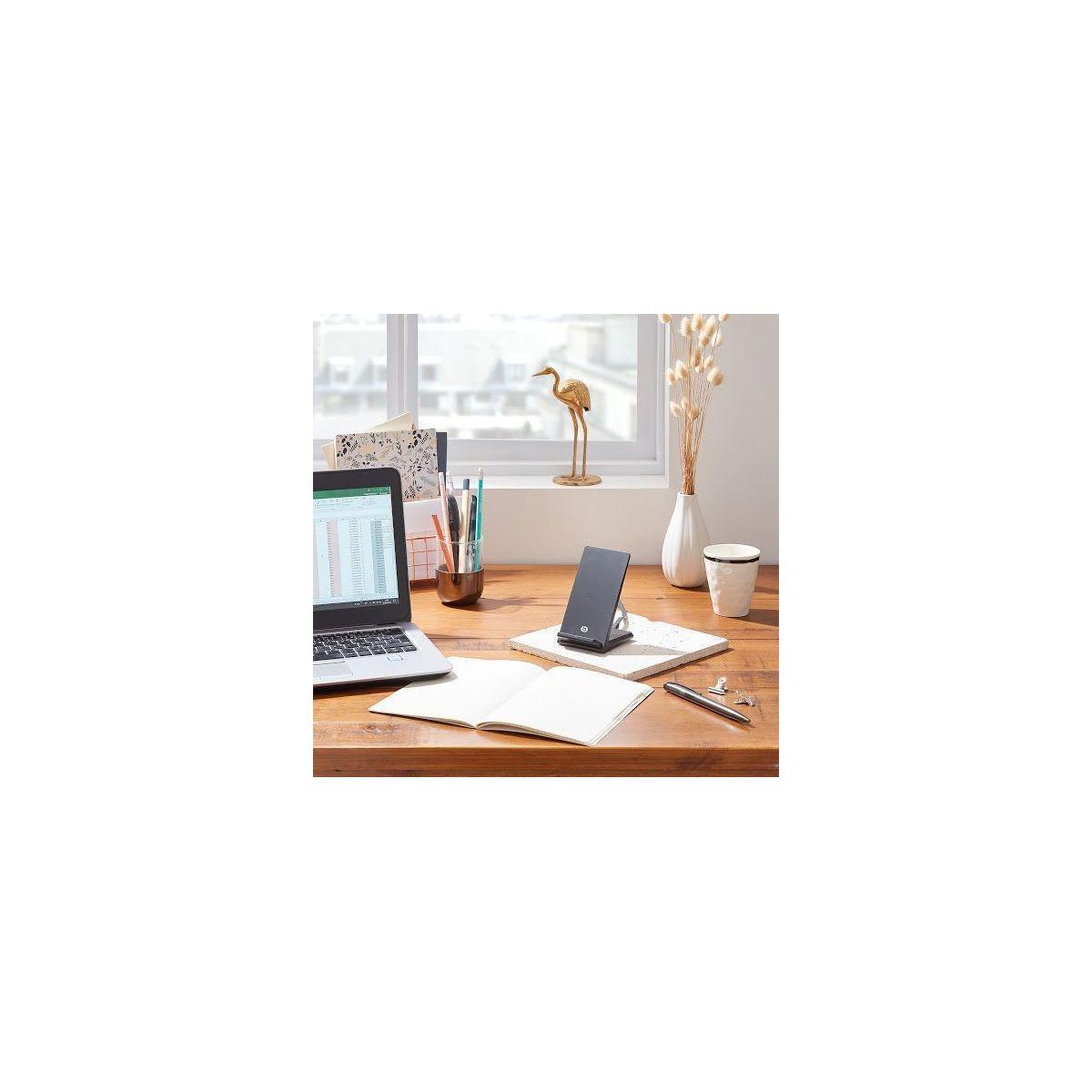 Voir la diapositive 4 : ESSENTIEL B Chargeur induction sans fil 10w noir stand