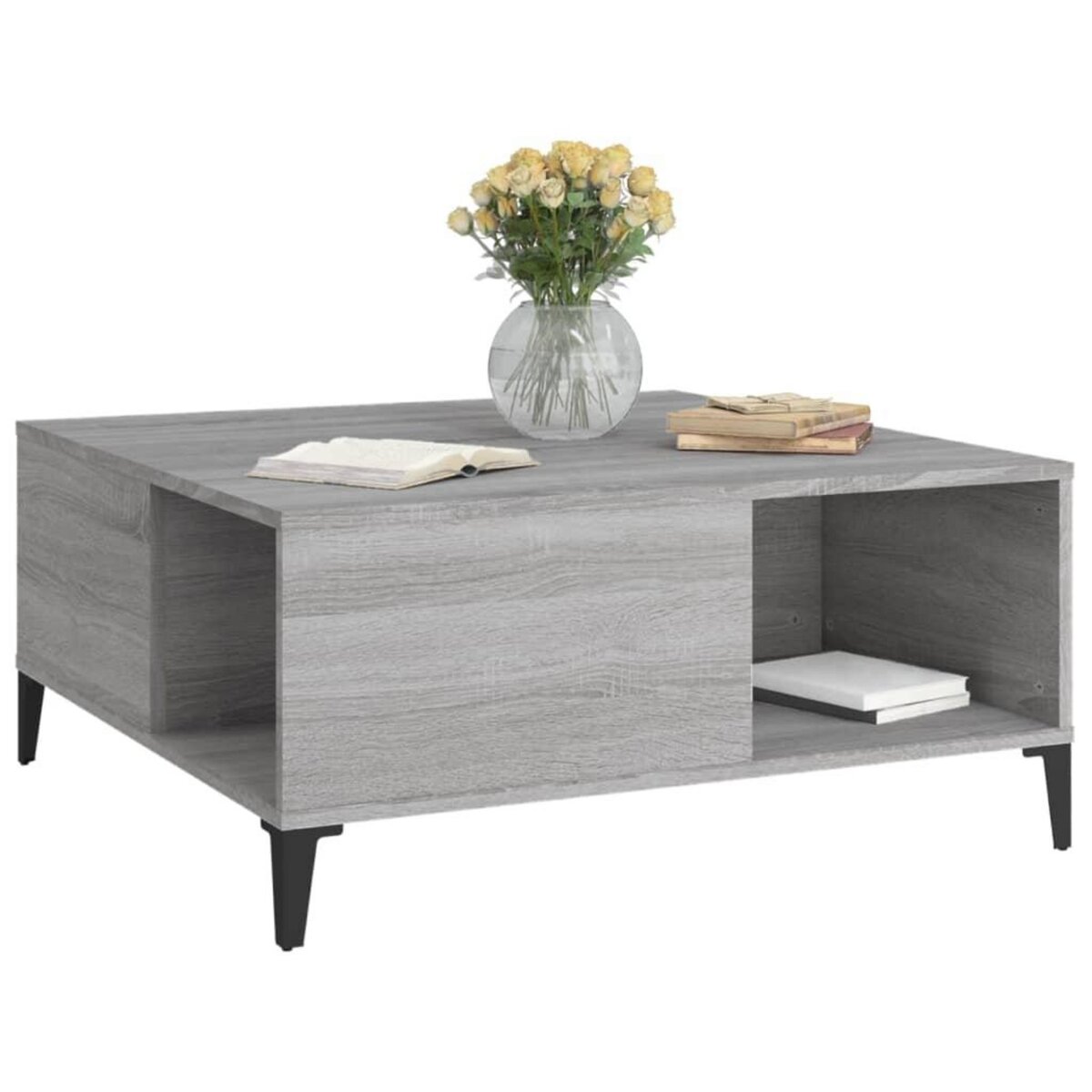 VIDAXL Table basse sonoma gris 80x80x36,5 cm bois d'ingenierie