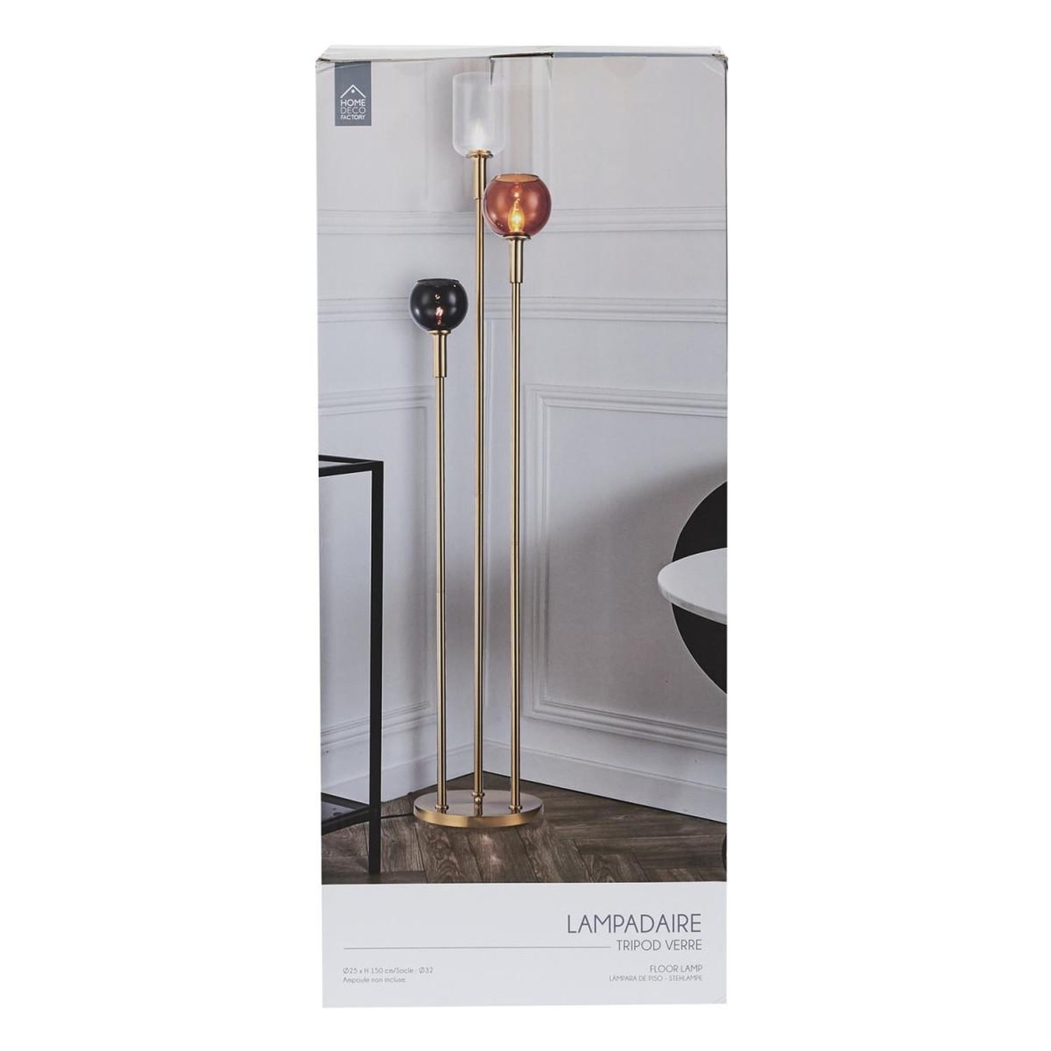 Voir la diapositive 6 : The Home Deco Factory Lampadaire Design  Tripod  150cm Multicolore