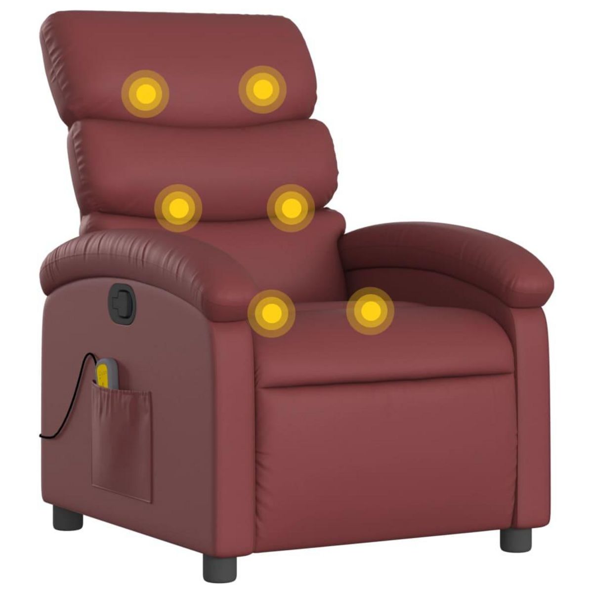 VIDAXL Fauteuil de massage inclinable Rouge bordeaux Similicuir