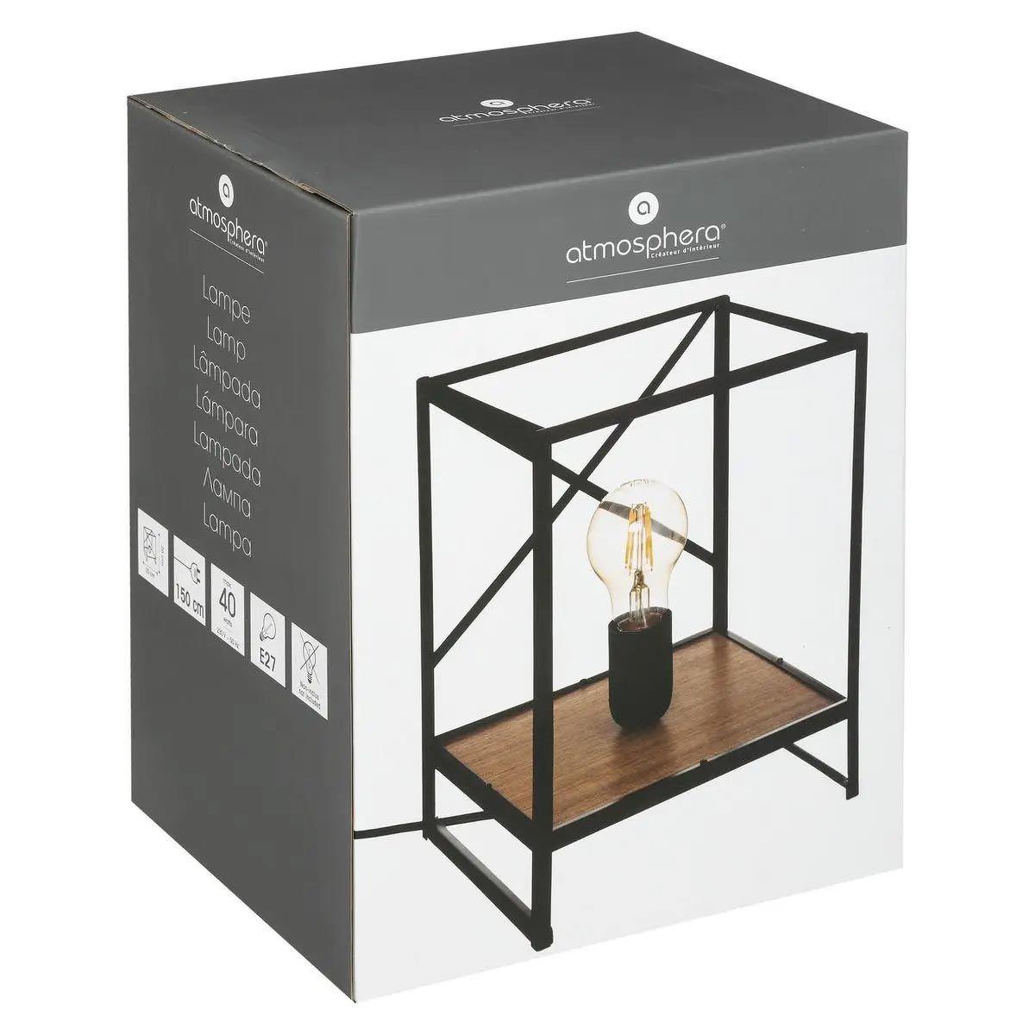 Voir la diapositive 3 : ATMOSPHERA Lampe à poser design  sideo  26cm noir