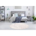 Paris Prix Tapis Shaggy Rond Fait Main  Diamond  Rose. Coloris disponibles : Rose