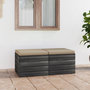 Voir la diapositive 1 : VIDAXL Repose-pieds palette de jardin 2 pcs avec coussins Bois de pin