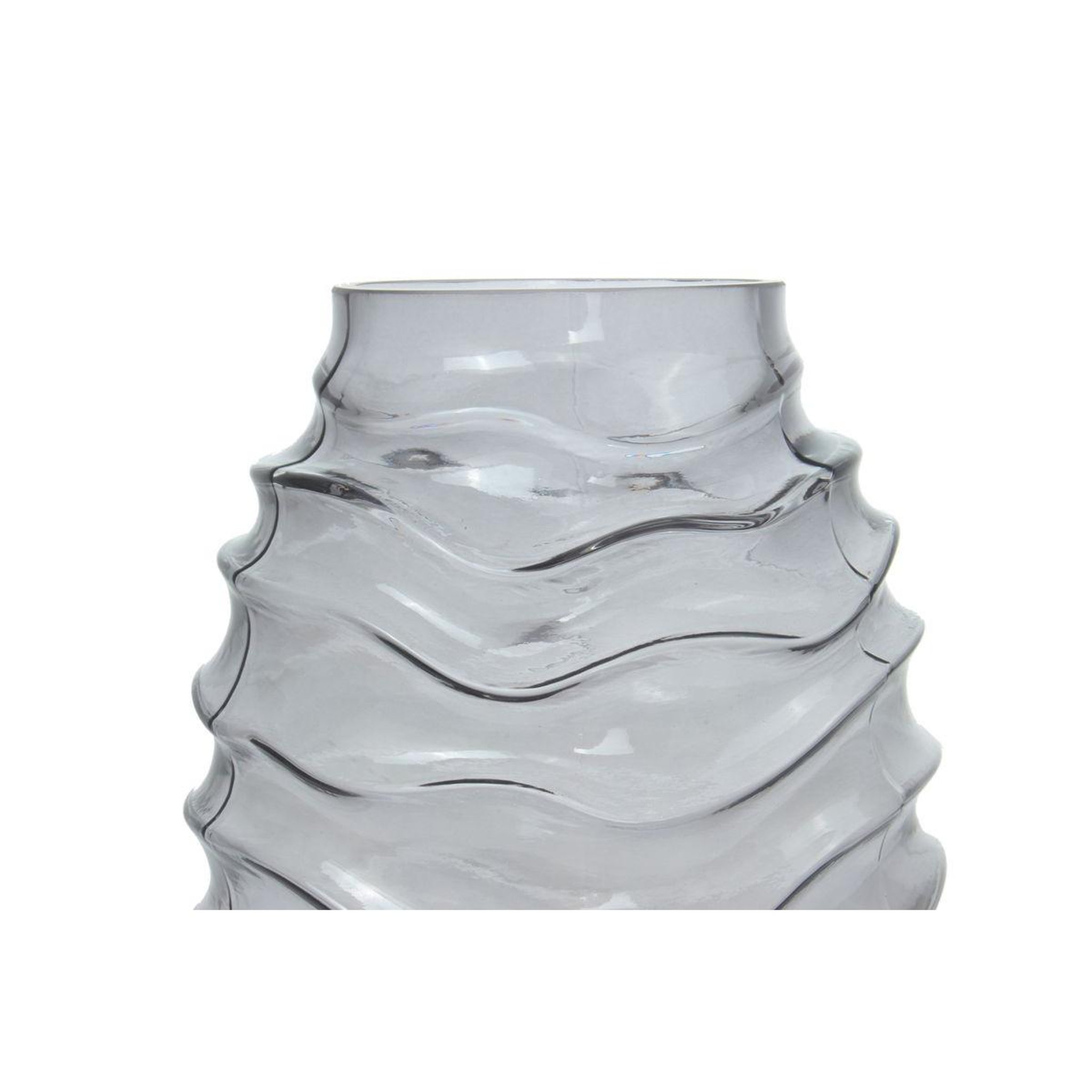 Voir la diapositive 2 : Paris Prix Vase déco en verre soufflé  typo  25cm gris