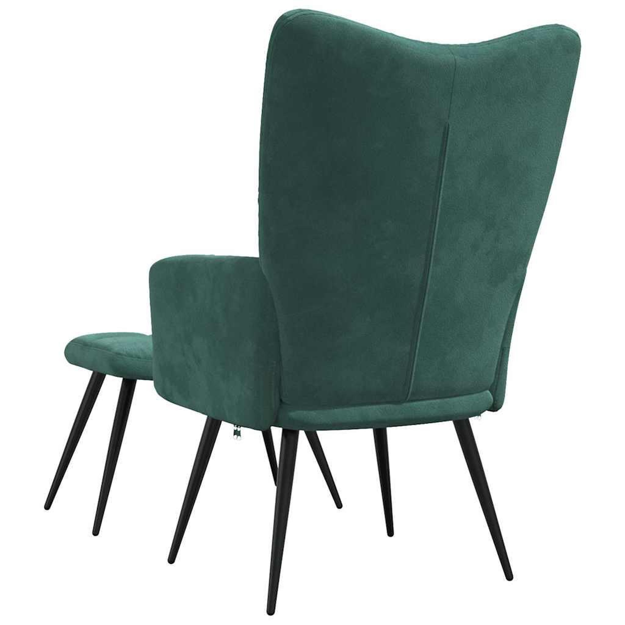 Voir la diapositive 5 : VIDAXL Chaise de relaxation avec tabouret Vert fonce Velours