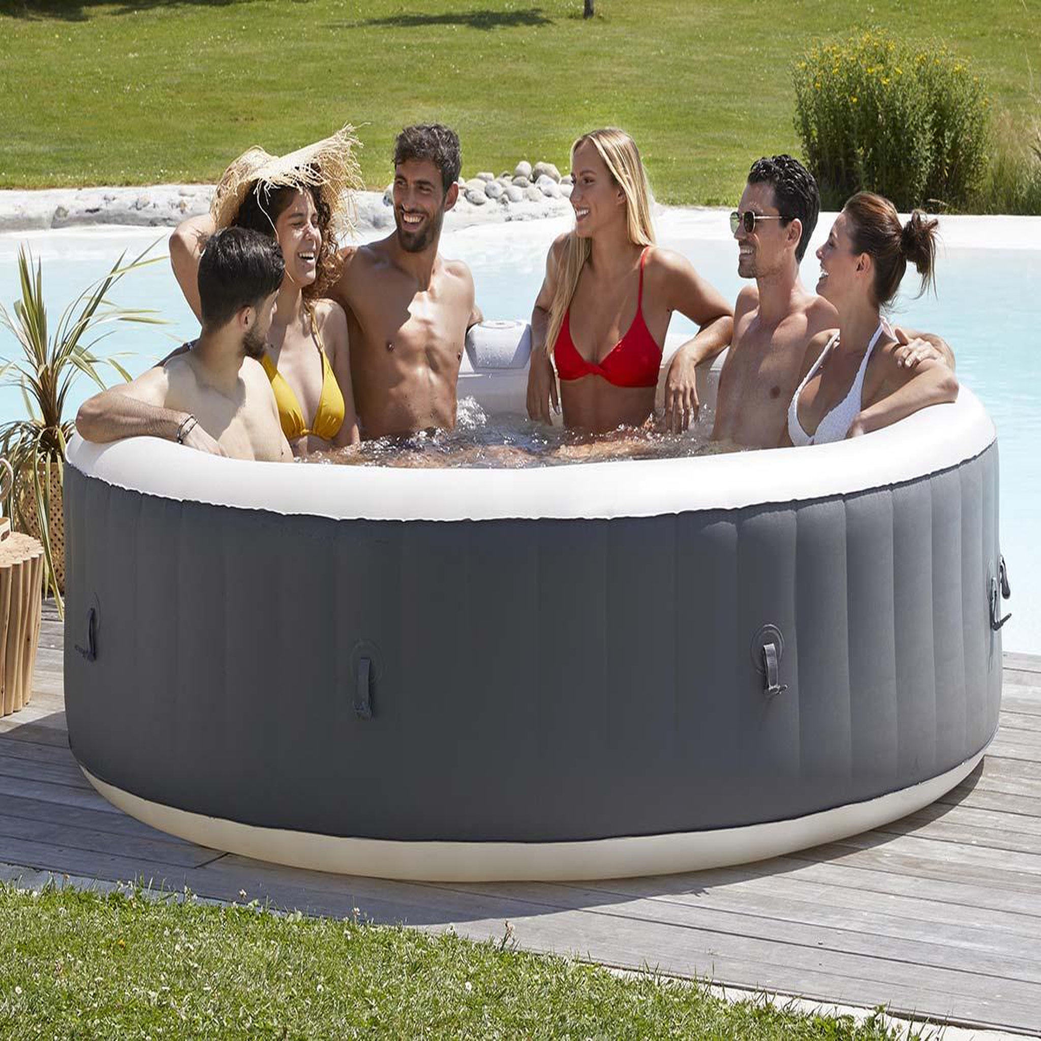 Voir la diapositive 1 : INFINITE SPA Spa gonflable Xtra rond Bulles 8 places - Infinite Spa