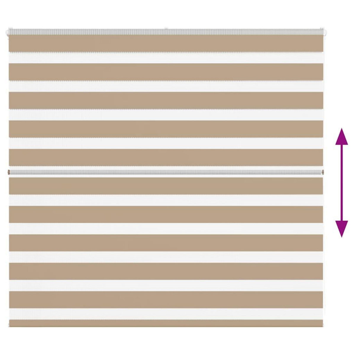 VIDAXL Store zebre marron sable largeur du tissu 150,9 cm polyester