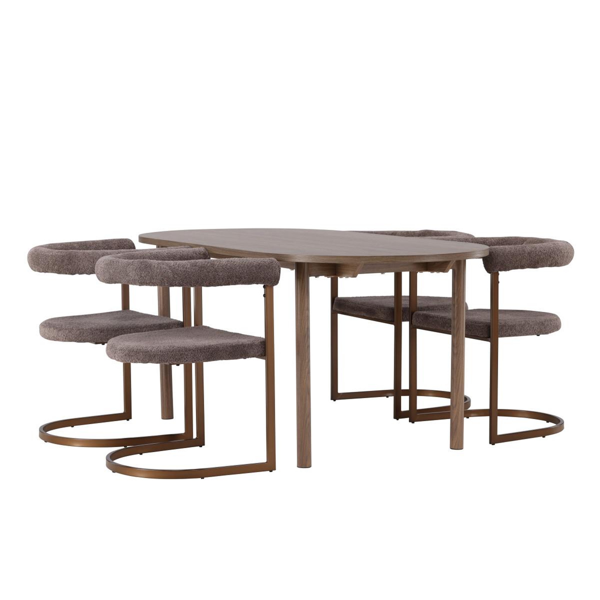 Voir la diapositive 4 : Paris Prix Ensemble table à manger & 4 chaises  andy & morning  180cm naturel & marron