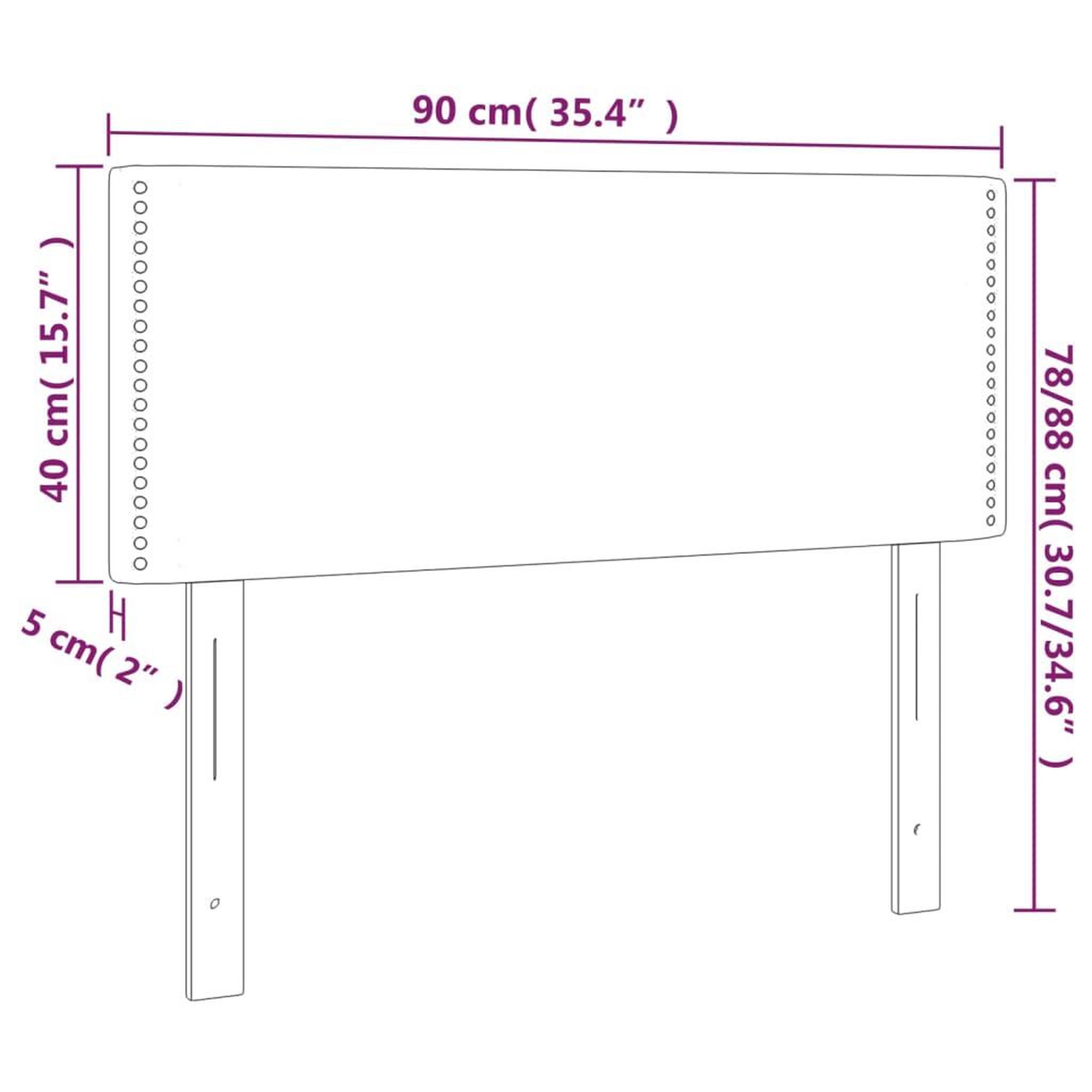 Voir la diapositive 6 : VIDAXL Tete de lit a LED Cappuccino 90x5x78/88 cm Similicuir