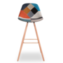 Voir la diapositive 3 : ID MARKET Lot de 4 tabourets de bar SARA motifs patchworks multi-couleurs