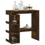 Voir la diapositive 4 : VIDAXL Table de bar et etagere de rangement chene fume bois ingenierie