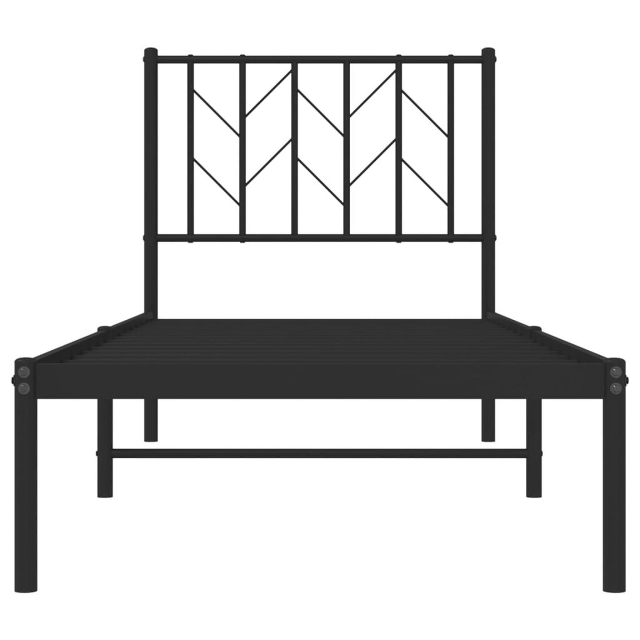 Voir la diapositive 5 : VIDAXL Cadre de lit metal sans matelas avec tete de lit noir 75x190 cm