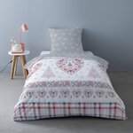 Dourev Housse de couette Flanelle 140x200 + 1 taie d'oreiller