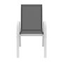 Voir la diapositive 3 : ID MARKET Lot de 4 chaises de jardin LYMA métal et textilène empilables blanc et gris