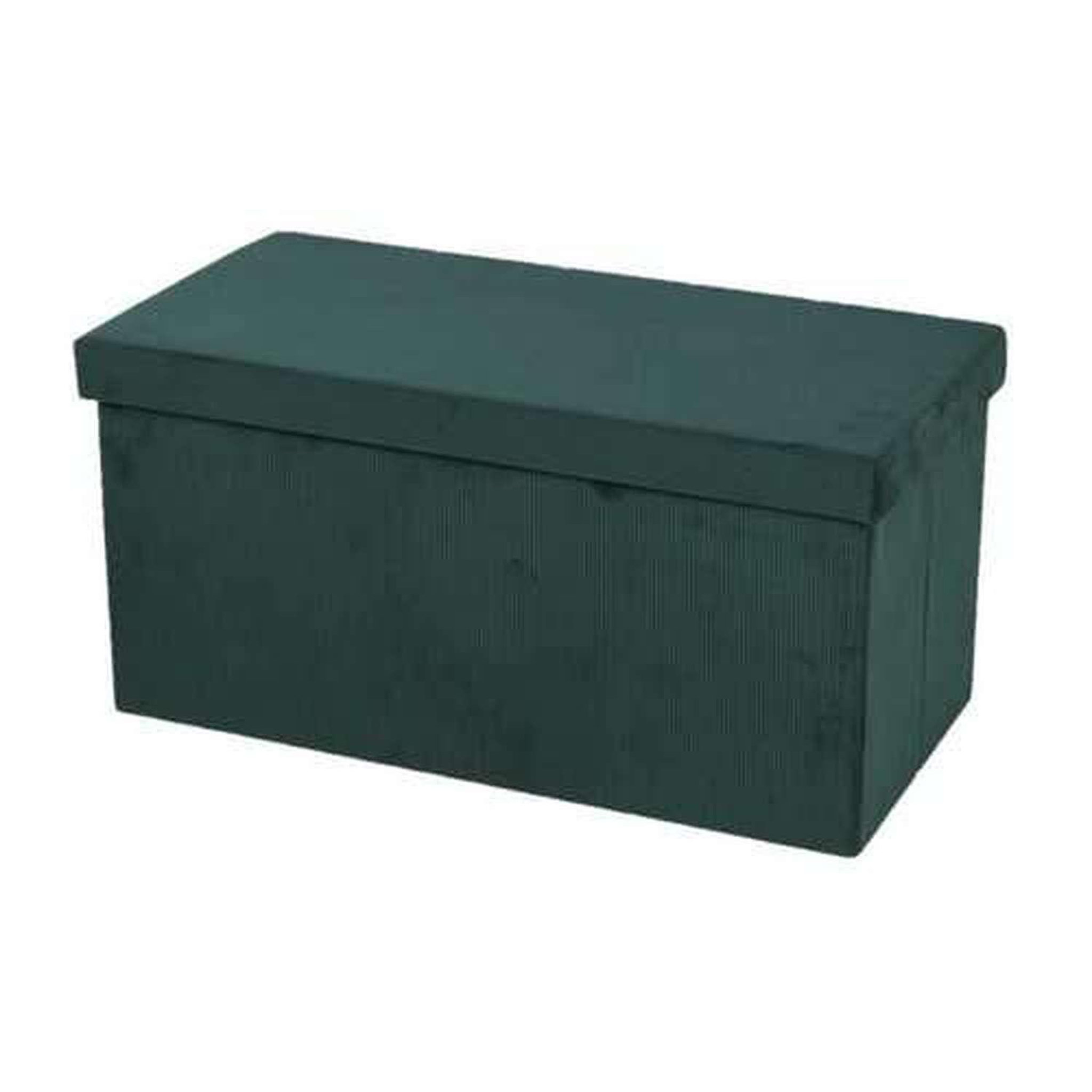 DIVERS Banc de rangement pliable kube en velours côtelé - céladon