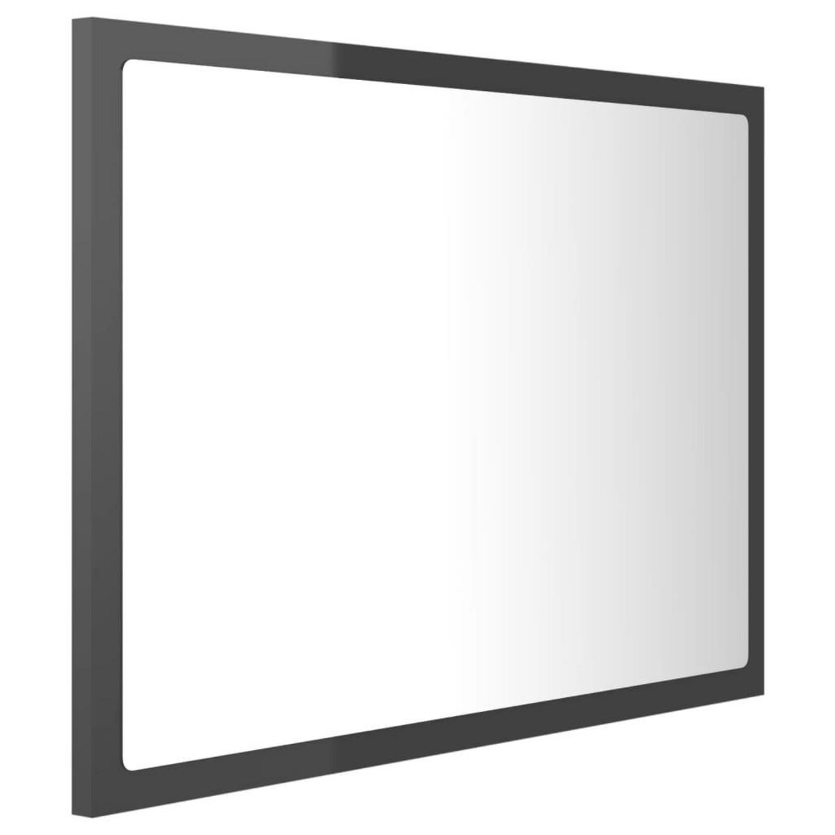 VIDAXL Miroir LED de salle de bain Gris brillant 60x8,5x37cm Acrylique
