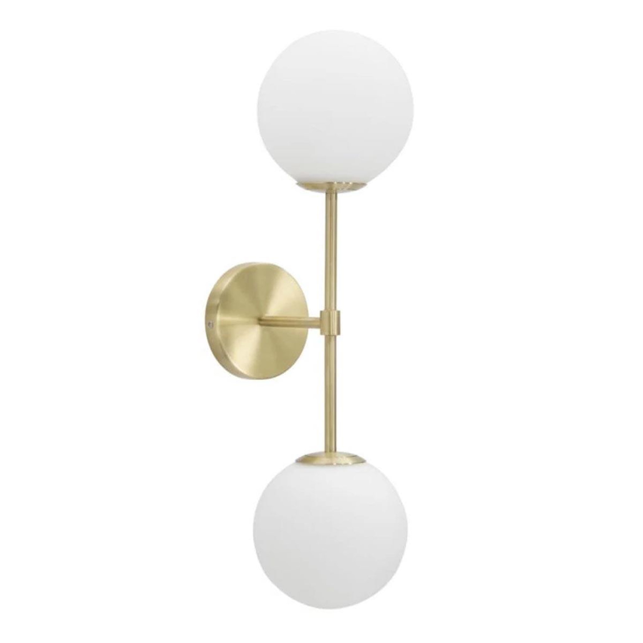 Paris Prix Applique murale 2 sphères  glamy doppia  55cm blanc & or