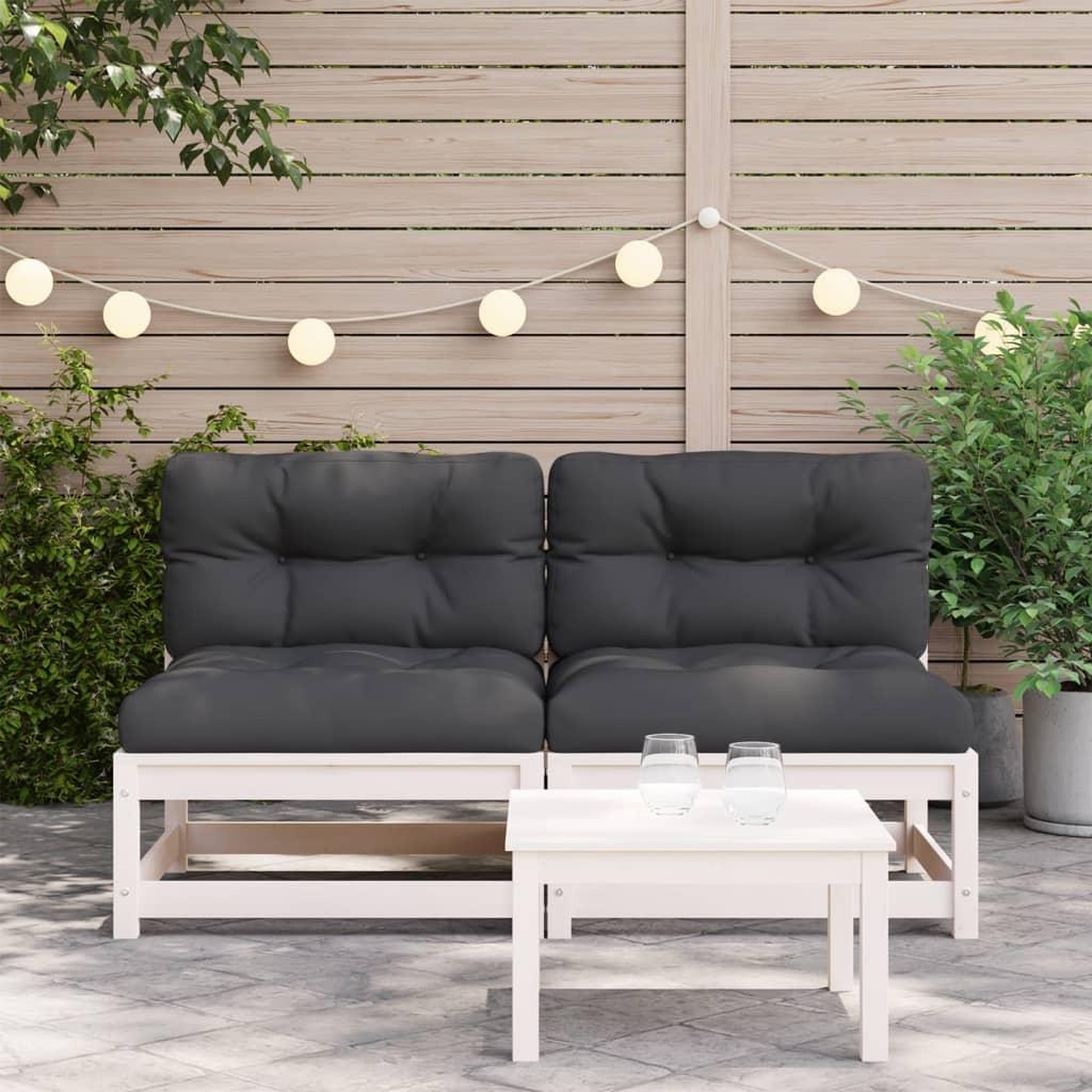 Voir la diapositive 3 : VIDAXL Canapes de jardin sans accoudoirs coussins 2pcs bois massif pin