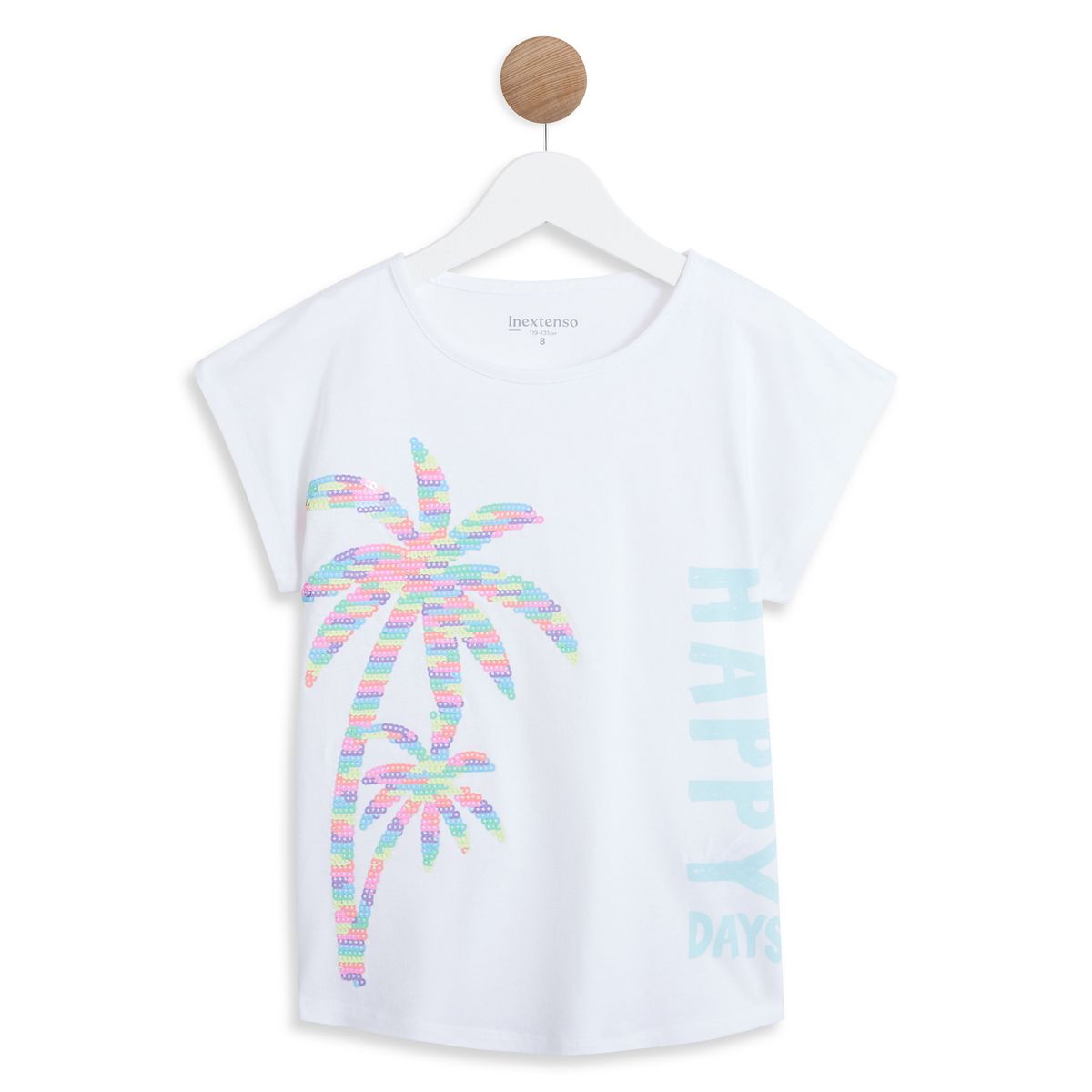 INEXTENSO T-shirt blanc à sequins fille