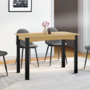 Voir la diapositive 4 : ID MARKET Table à manger extensible rectangle JUNE 4-8 personnes bois et noir 120-160 cm