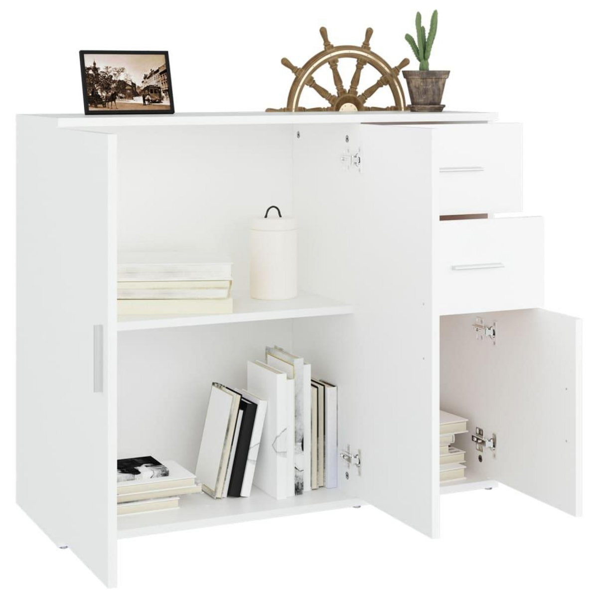 VIDAXL Buffet Blanc 91x29,5x75 cm Bois d'ingenierie