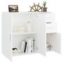 Voir la diapositive 4 : VIDAXL Buffet Blanc 91x29,5x75 cm Bois d'ingenierie