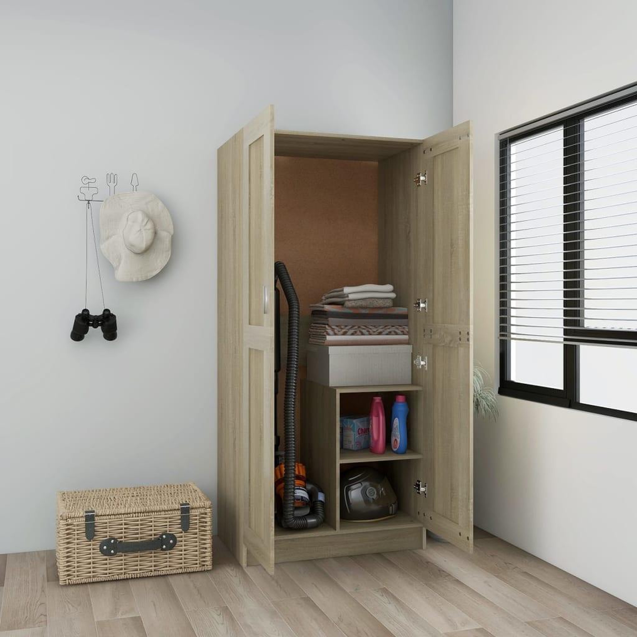 Voir la diapositive 1 : VIDAXL Garde-robe Chene sonoma 82,5x51,5x180 cm Agglomere