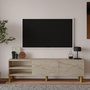 Voir la diapositive 2 : Habitat et Jardin Meuble TV en bois  River  - 150 x 31 x 48 cm - Travertin