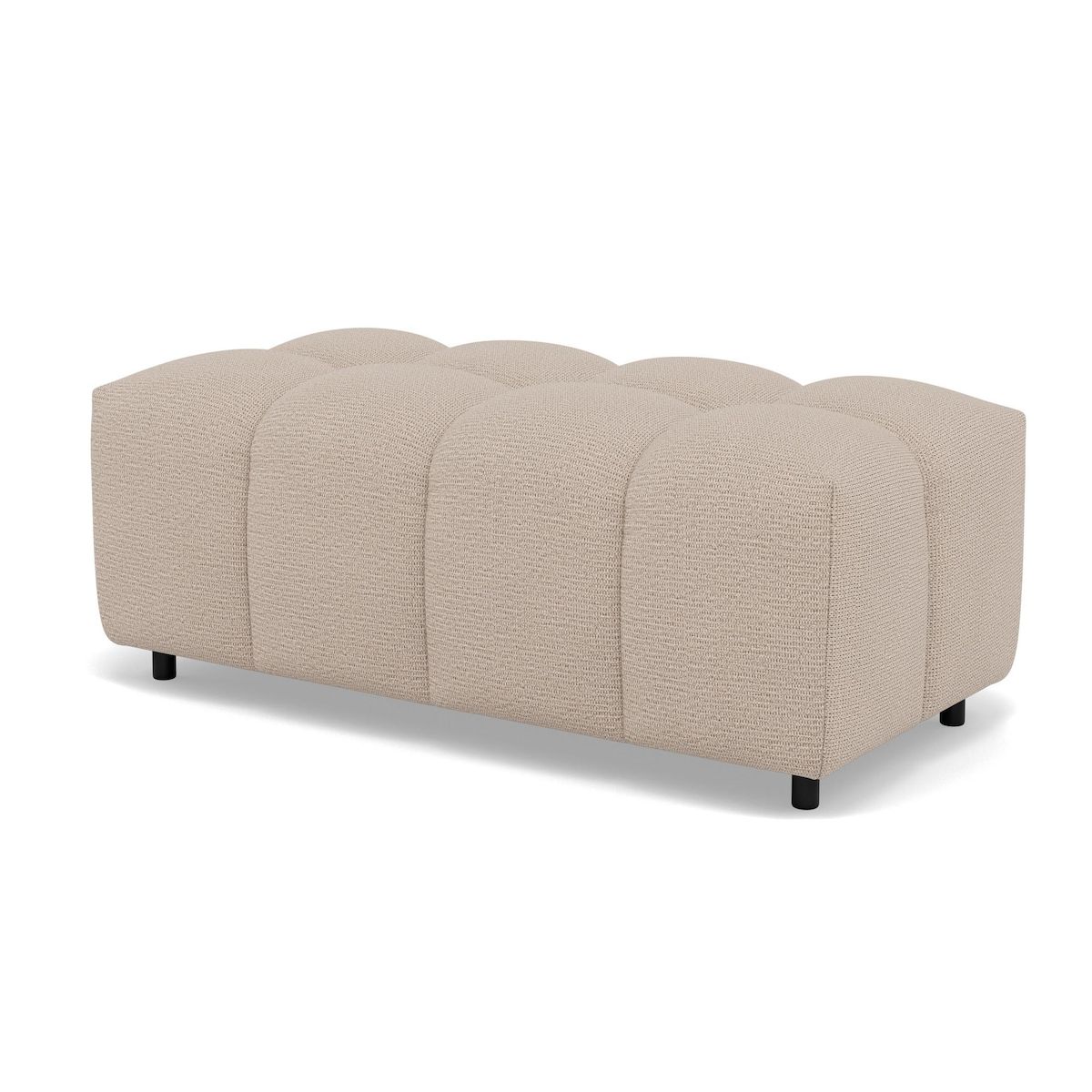 LISA DESIGN Adelaide - canapé d'angle réversible 4 places avec pouf d'appoint en tissu texturé