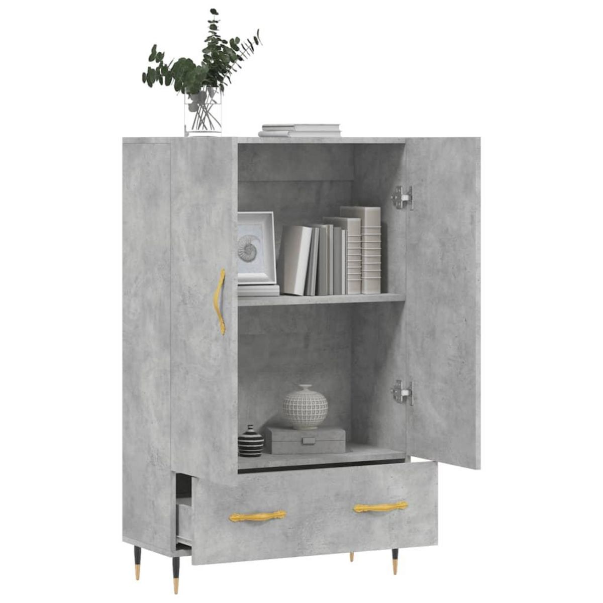 VIDAXL Buffet haut gris beton 69,5x31x115 cm bois d'ingenierie