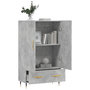Voir la diapositive 4 : VIDAXL Buffet haut gris beton 69,5x31x115 cm bois d'ingenierie