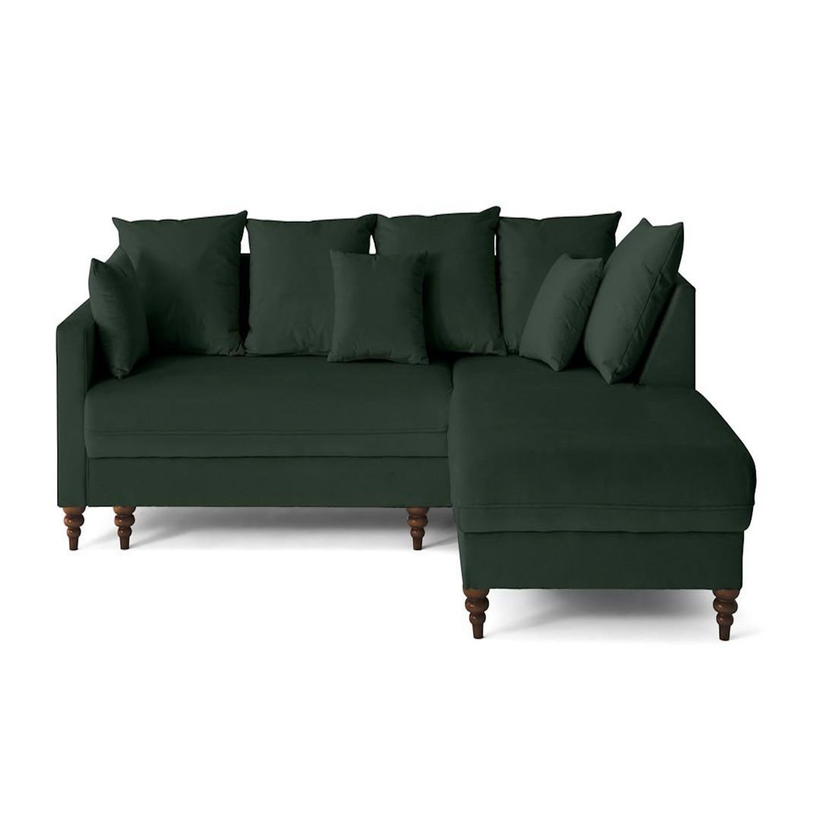 BEST MOBILIER Flamingo - canapé d'angle droit 4 places convertible en velours