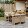 Voir la diapositive 1 : VIDAXL Ensemble a manger de jardin avec coussins 5pcs Beige poly rotin