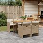 Voir la diapositive 1 : VIDAXL Ensemble a manger de jardin avec coussins 5pcs Beige poly rotin