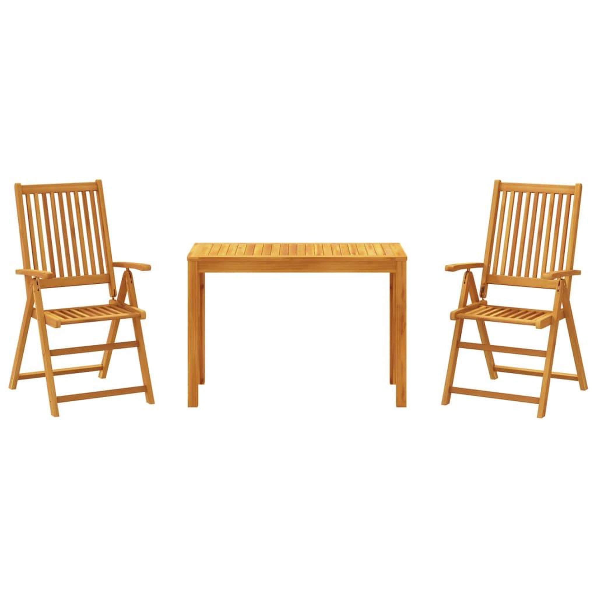 Voir la diapositive 2 : VIDAXL Ensemble a manger de jardin 3 pcs Bois d'acacia solide