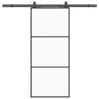 Voir la diapositive 2 : VIDAXL Porte coulissante kit de quincaillerie noir 90x205 cm verre ESG