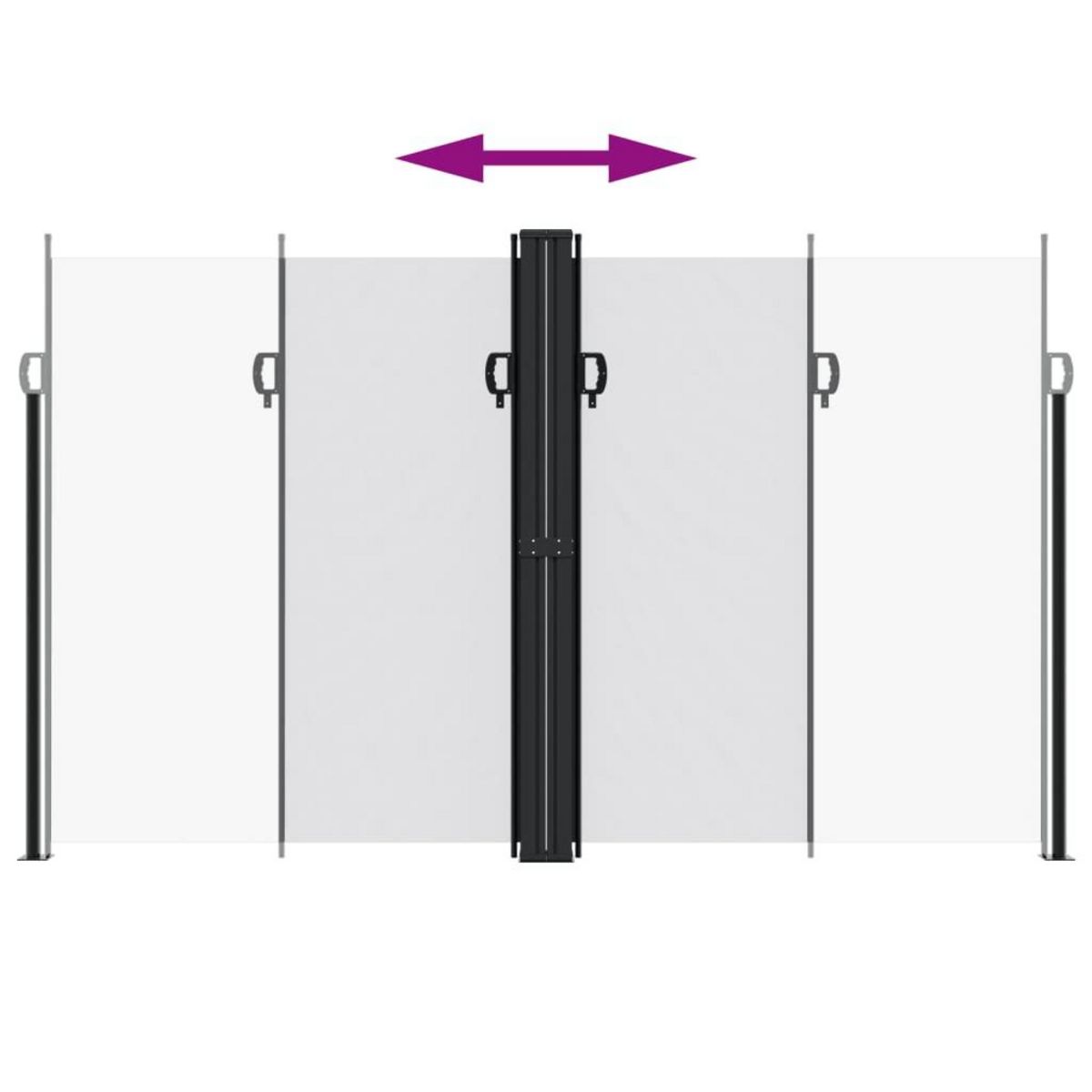 VIDAXL Auvent lateral retractable blanc 200x600 cm