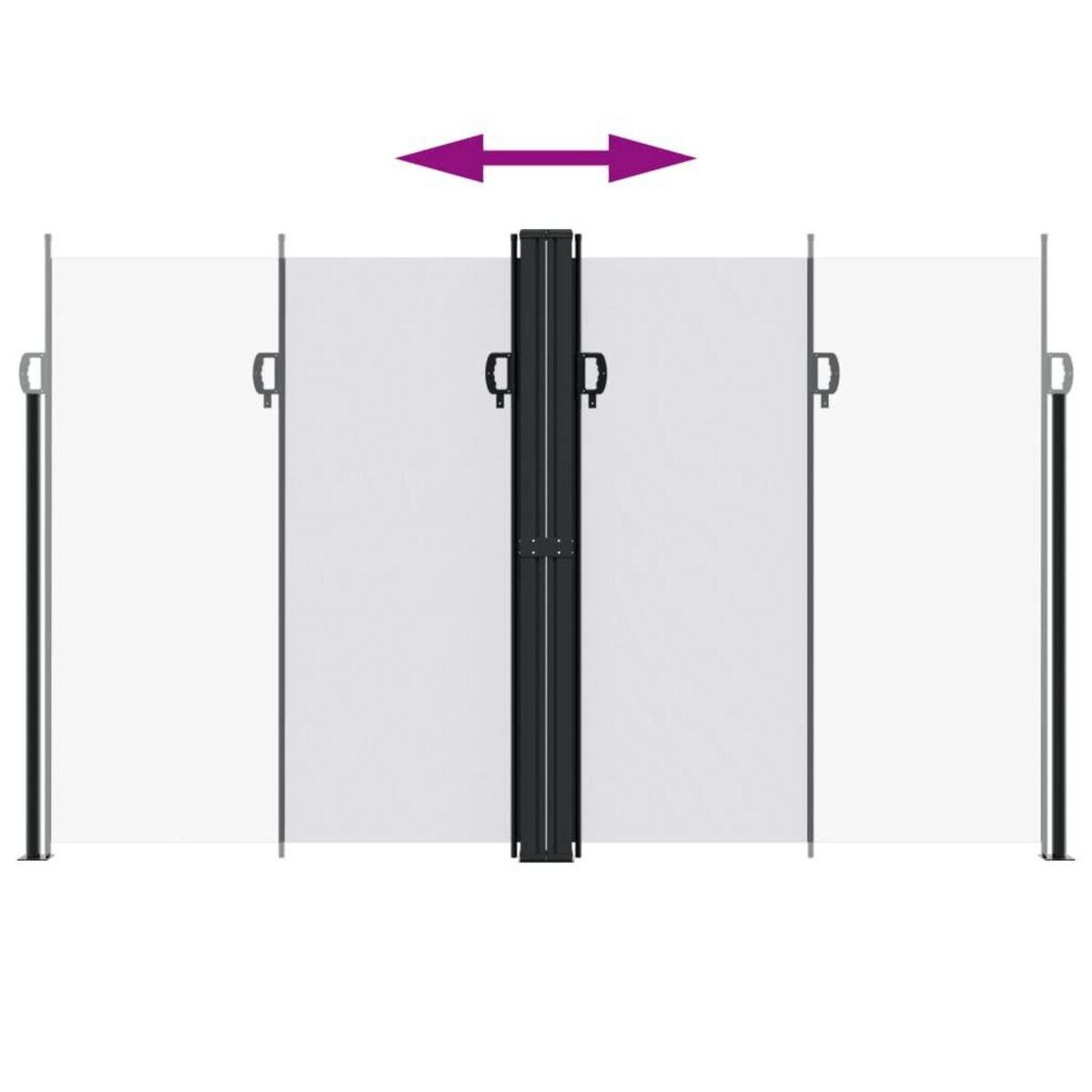 VIDAXL Auvent lateral retractable blanc 200x600 cm