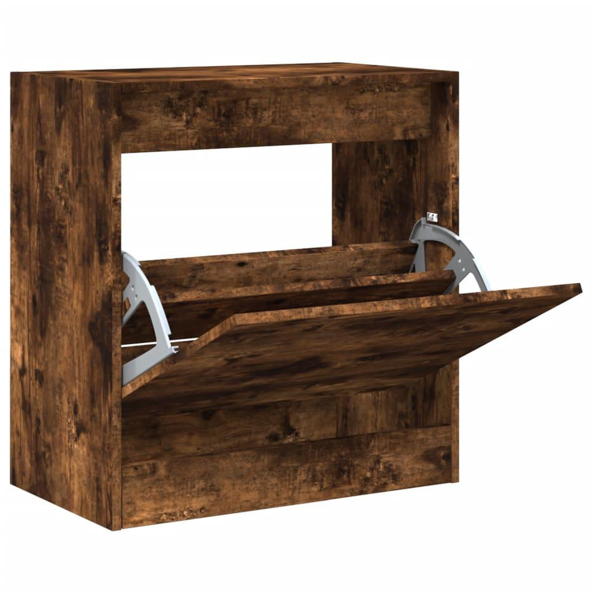 Voir la diapositive 2 : VIDAXL Armoire a chaussures chene fume 60x34x63,5 cm bois d'ingenierie