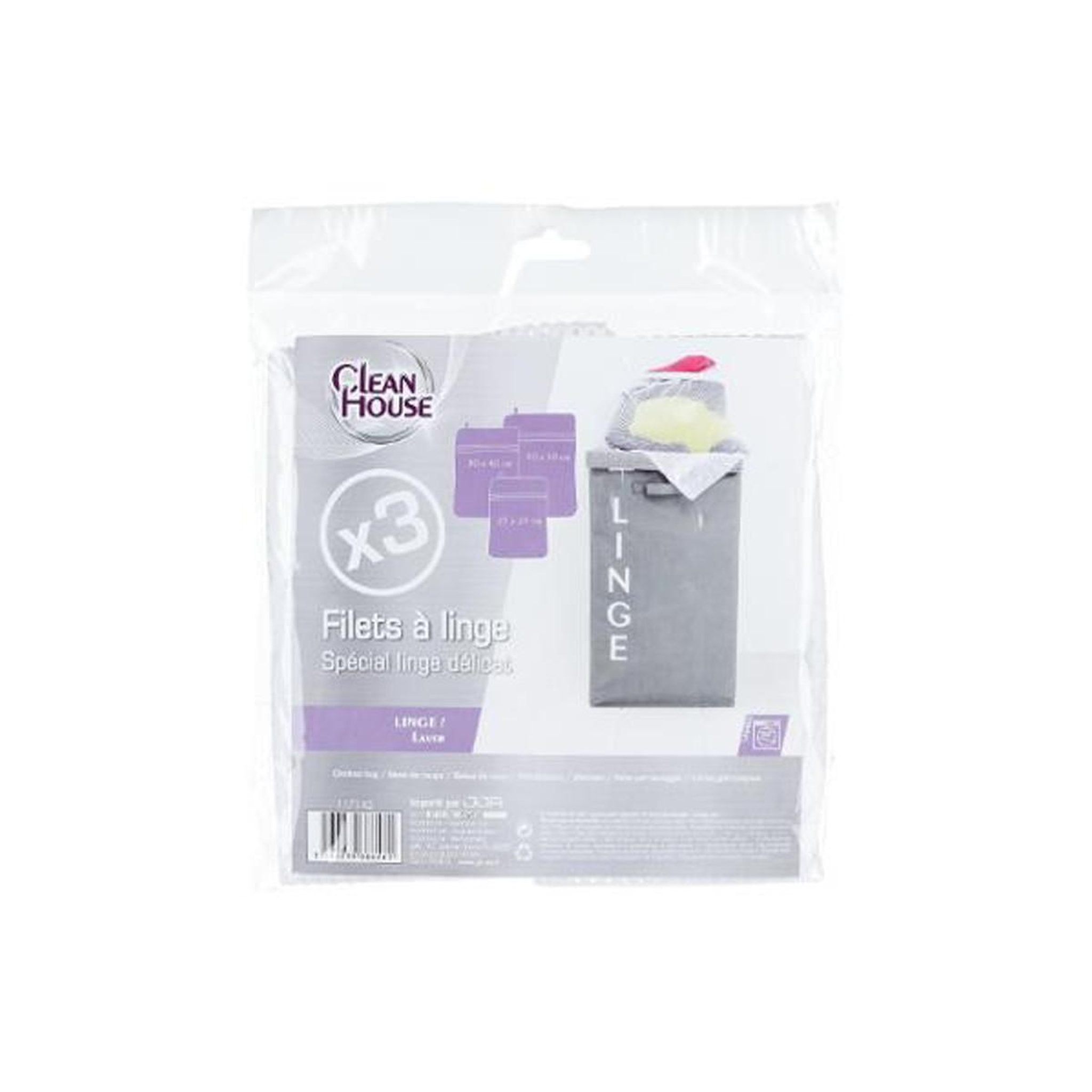 Voir la diapositive 5 : FIVE Lot de 3 Filets à Linge  Délicat  50cm Blanc