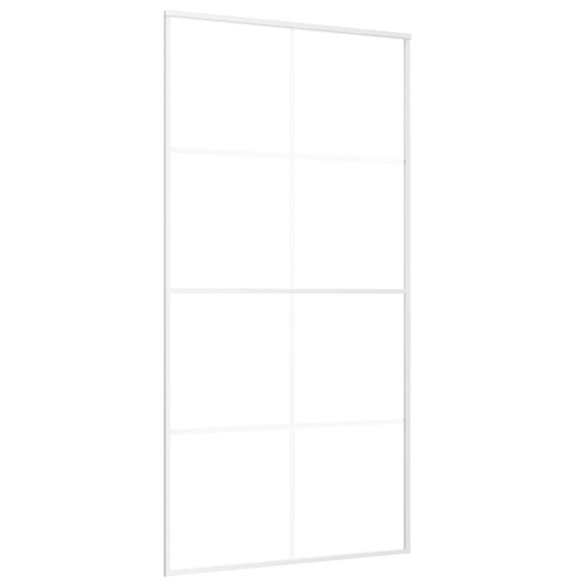 VIDAXL Porte coulissante Verre ESG depoli aluminium 102,5x205 cm Blanc