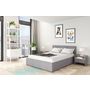 Voir la diapositive 1 : Lit coffre 140x190cm revêtement tissu gris avec sommier et tête de lit WILLOW